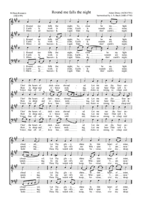 Round me falls the night, BWV 409