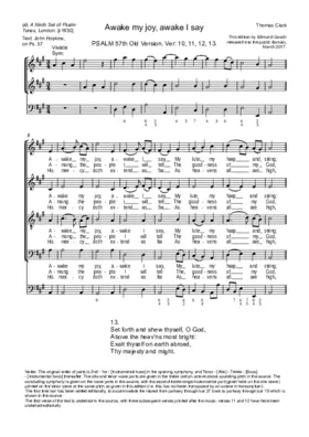 Awake my joy, awake I say (from A Ninth Set of Psalm Tunes)