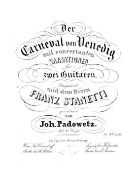 Der Carneval von Venedig mit concertanten Variationen für zwei Guitaren