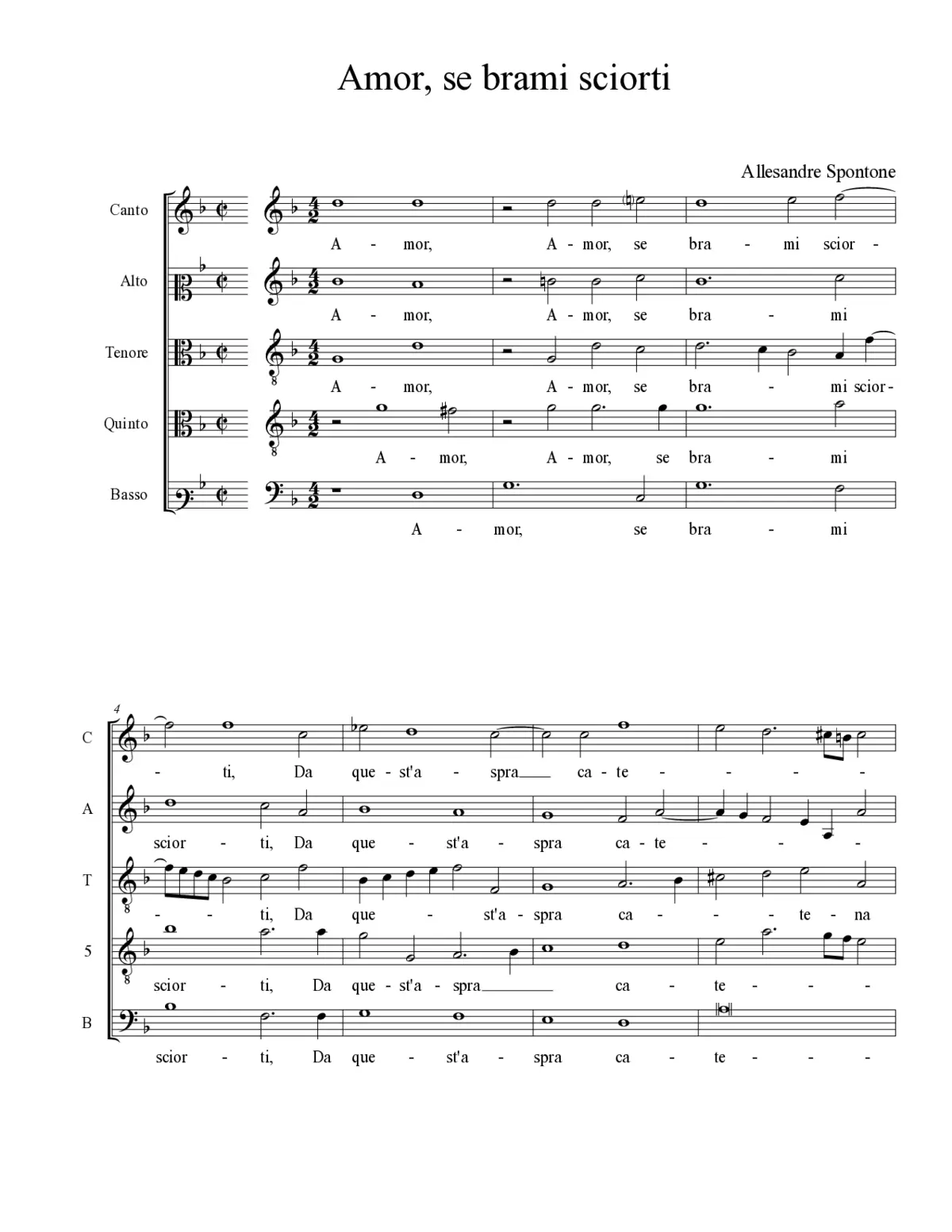 Amor, se brami sciorti - Page 1