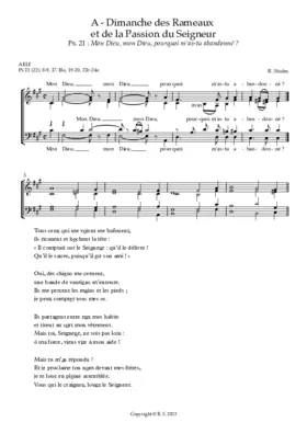 Dimanche des Rameaux et de la Passion, Ps. 21 : Mon Dieu, mon Dieu, pourquoi m'as-tu abandonné ?