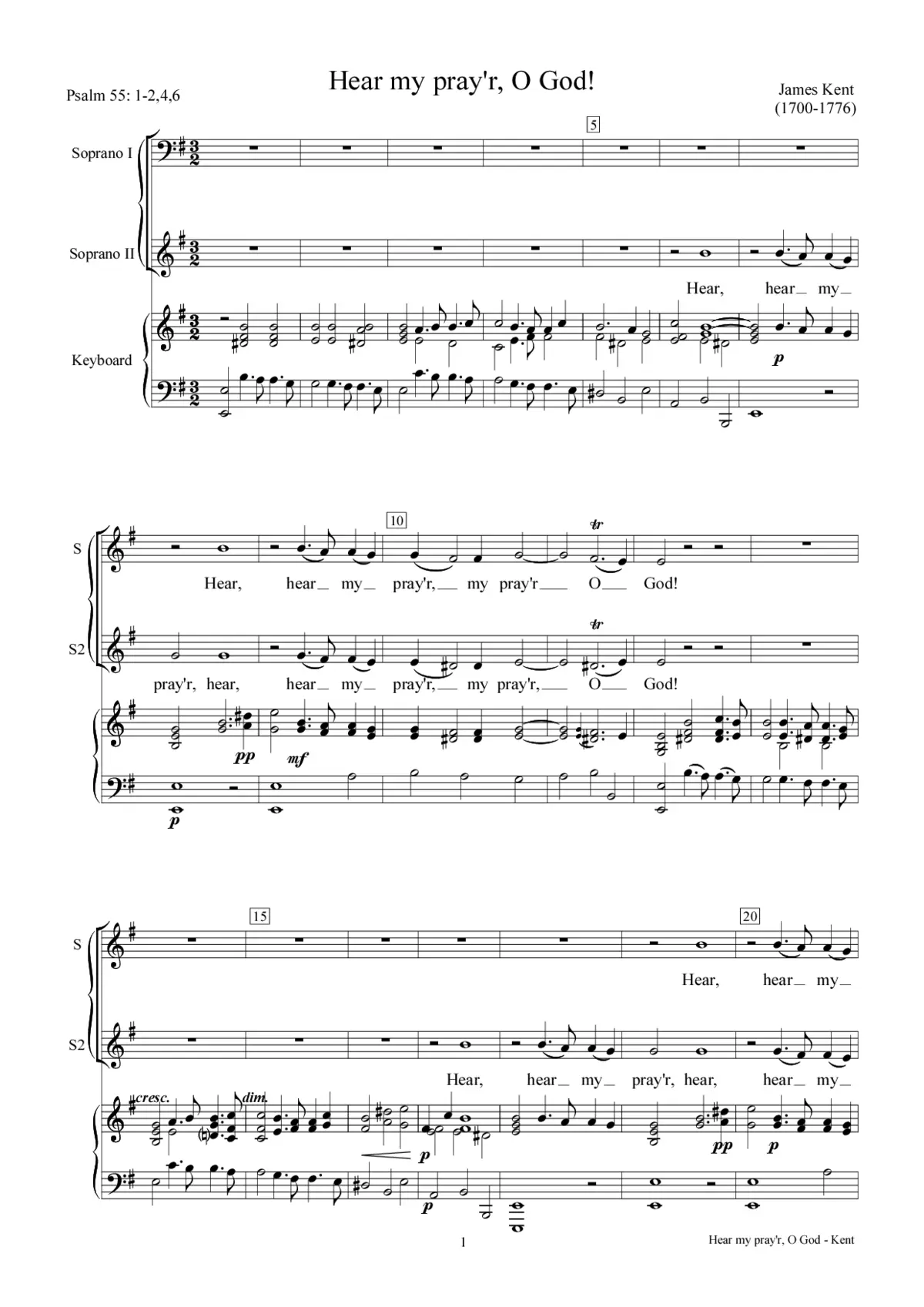 Hear my prayer O God - Page 1