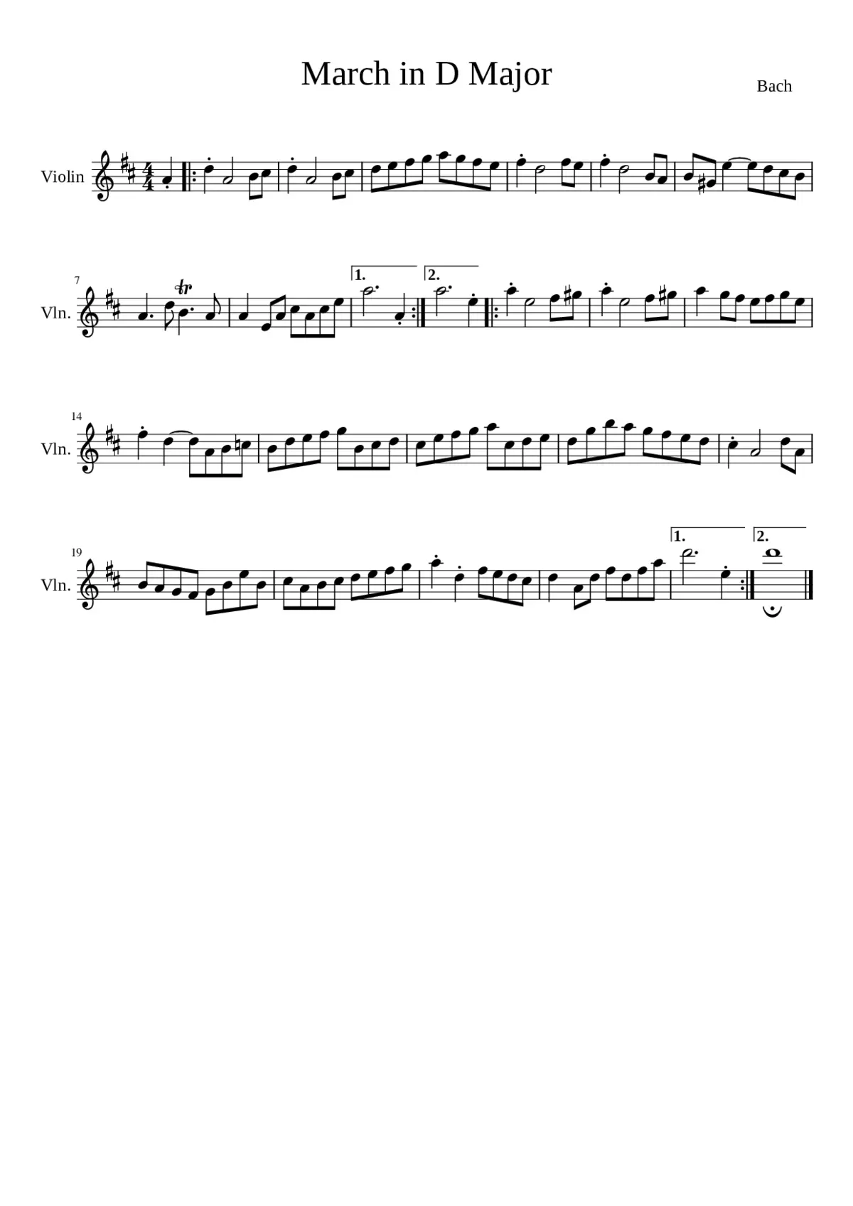 March in D Major - Page 1