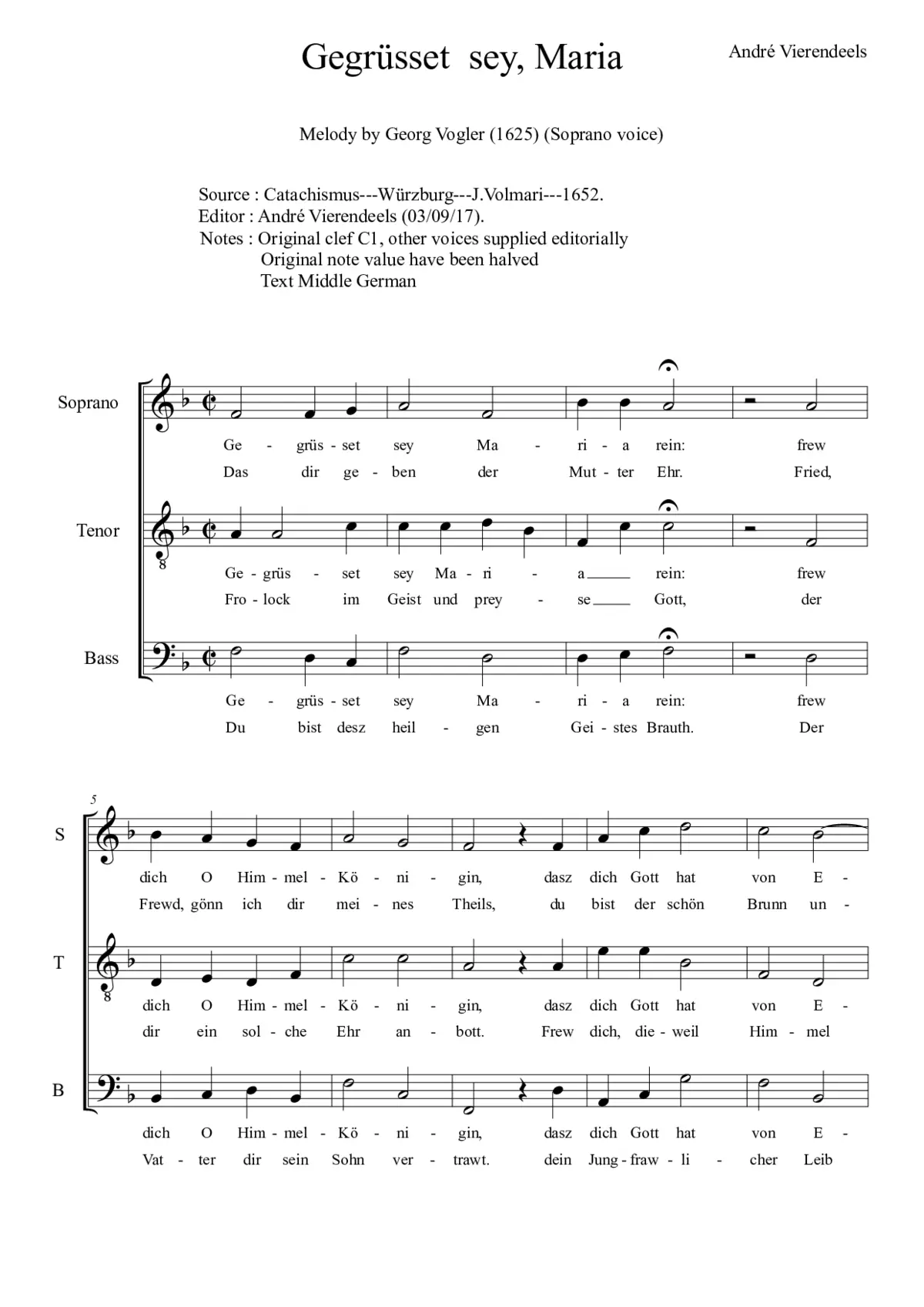 Gegrüsset sey Maria rein - Page 1