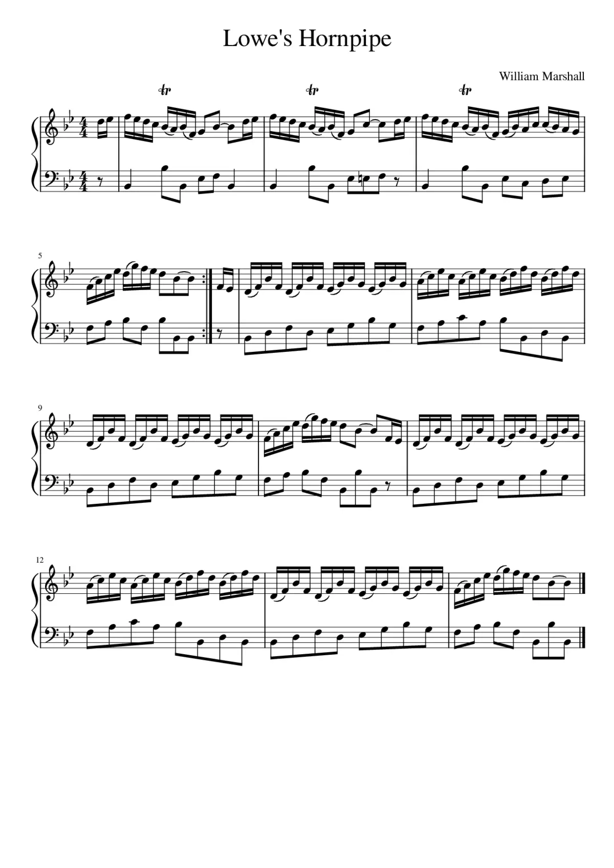 Lowe's Hornpipe - Page 1