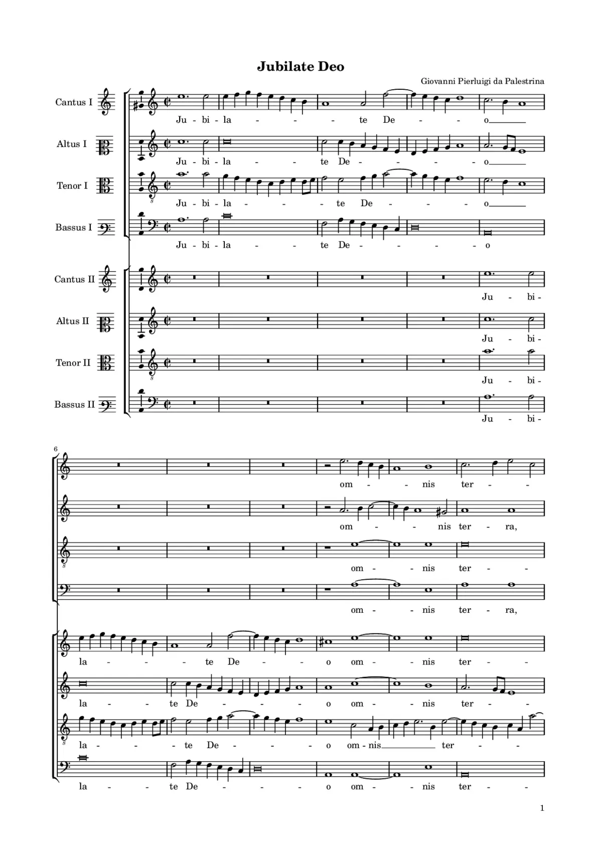 Jubilate Deo a 8 - Page 1