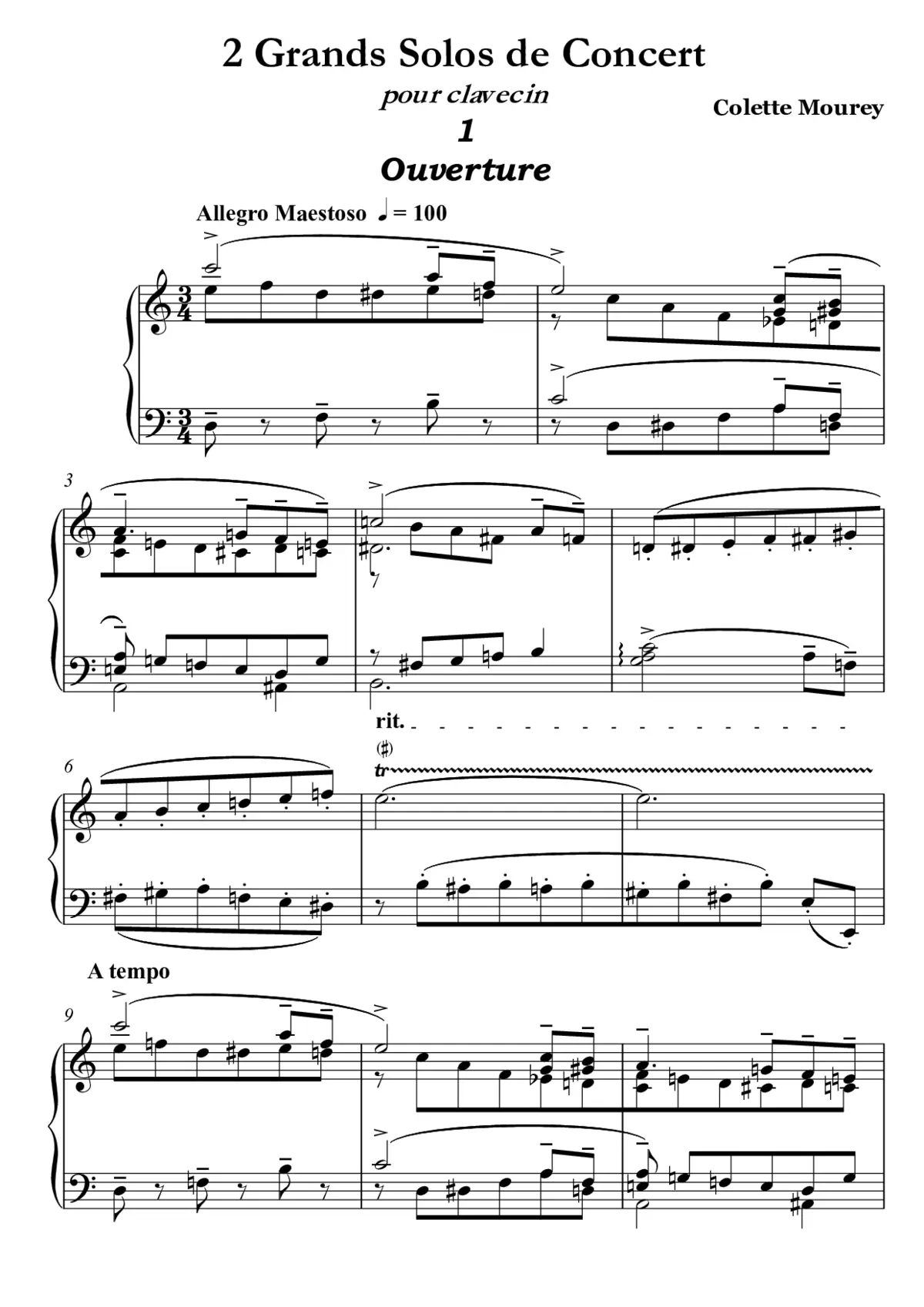 2 Grands Solos de Concert pour Clavecin - Page 1