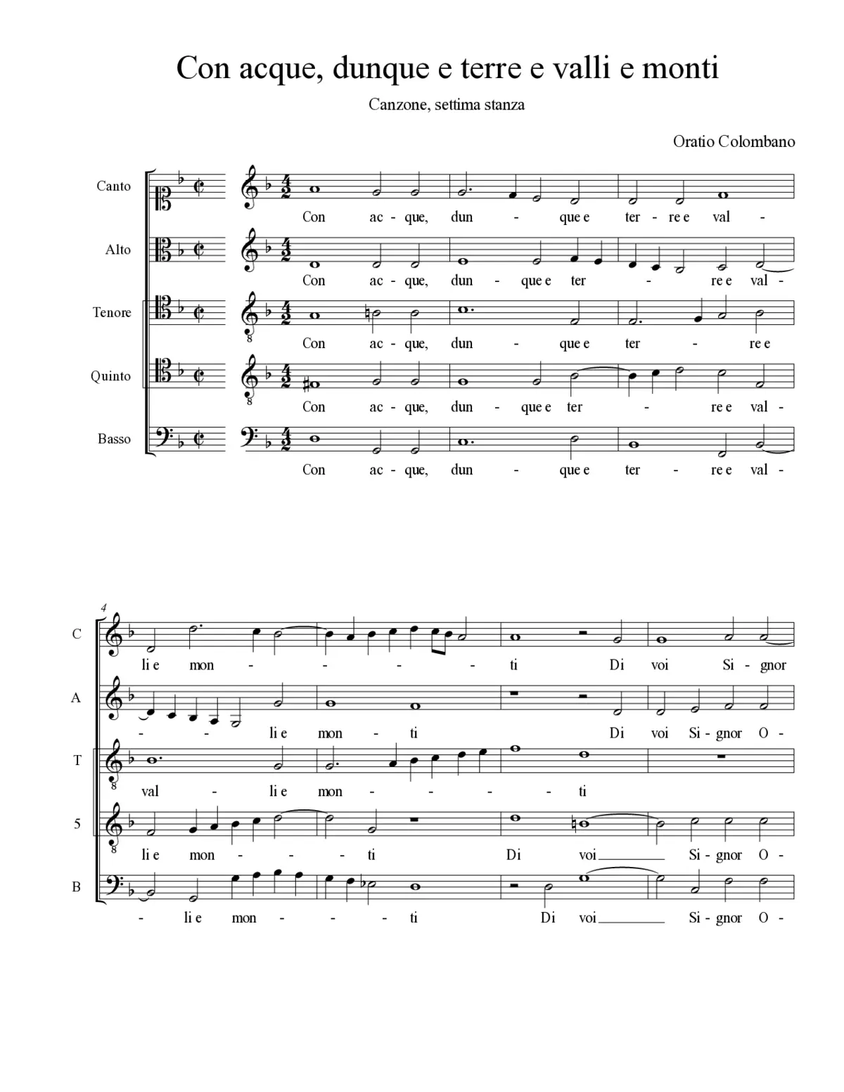 Con acque, dunque e terre e valli e monti - Page 1