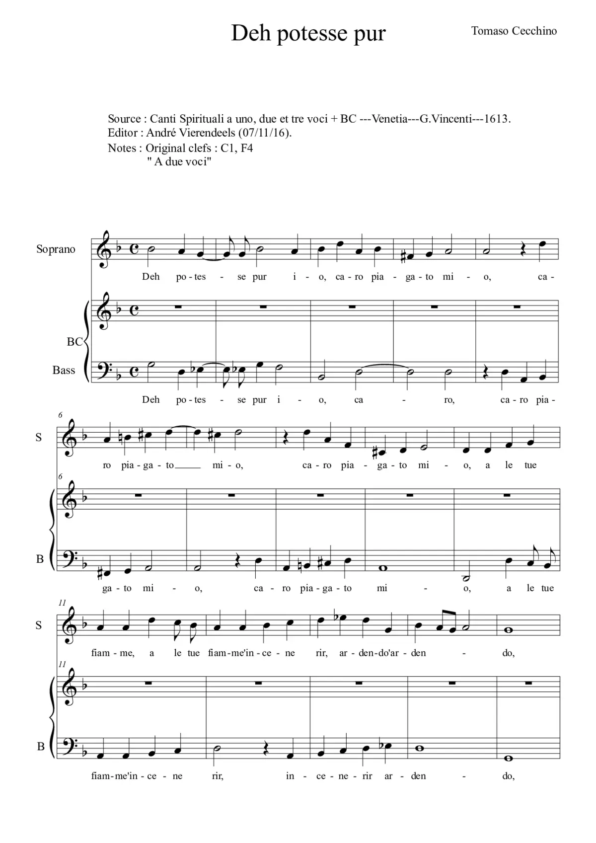 Deh potesse pur io - Page 1