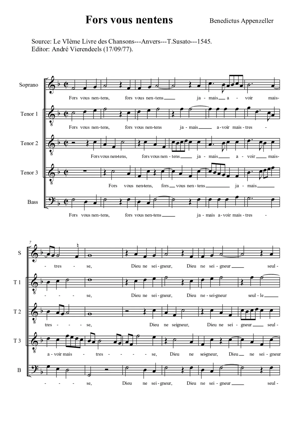 Fors vous nentens - Page 1