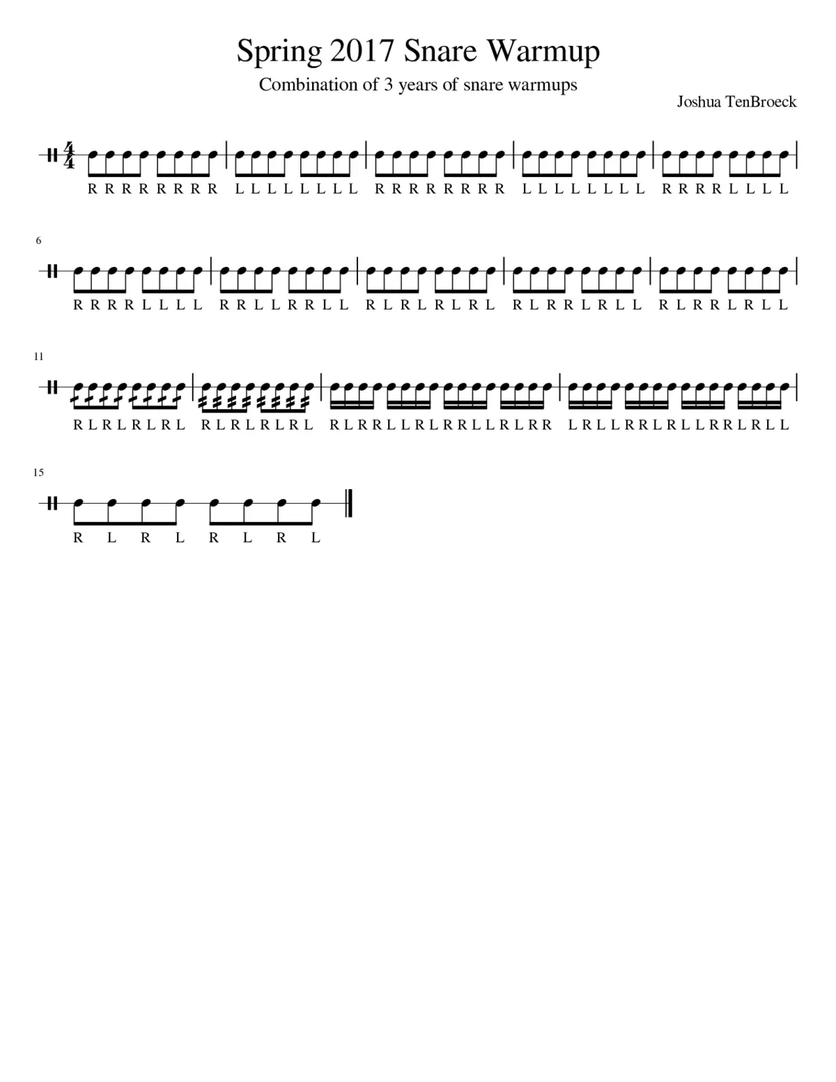 Spring 2017 Snare Warmup - Page 1