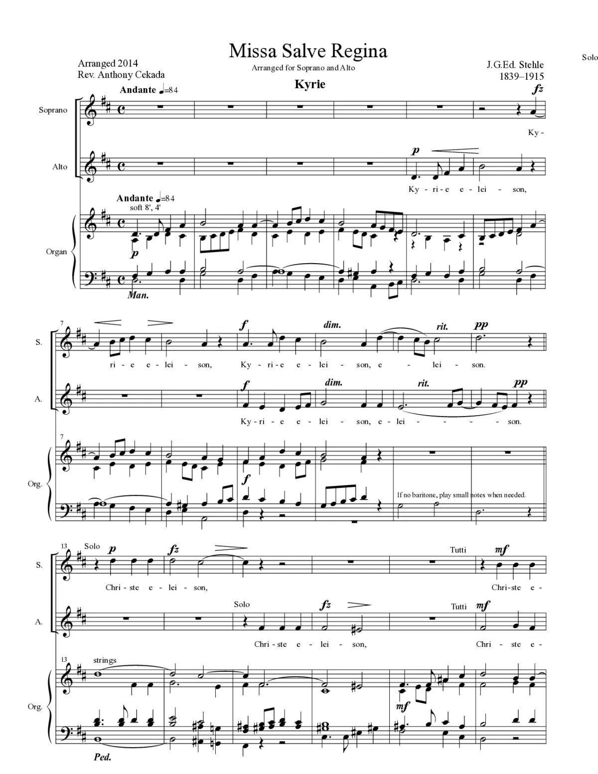 Missa Salve Regina (a 2) - Page 1