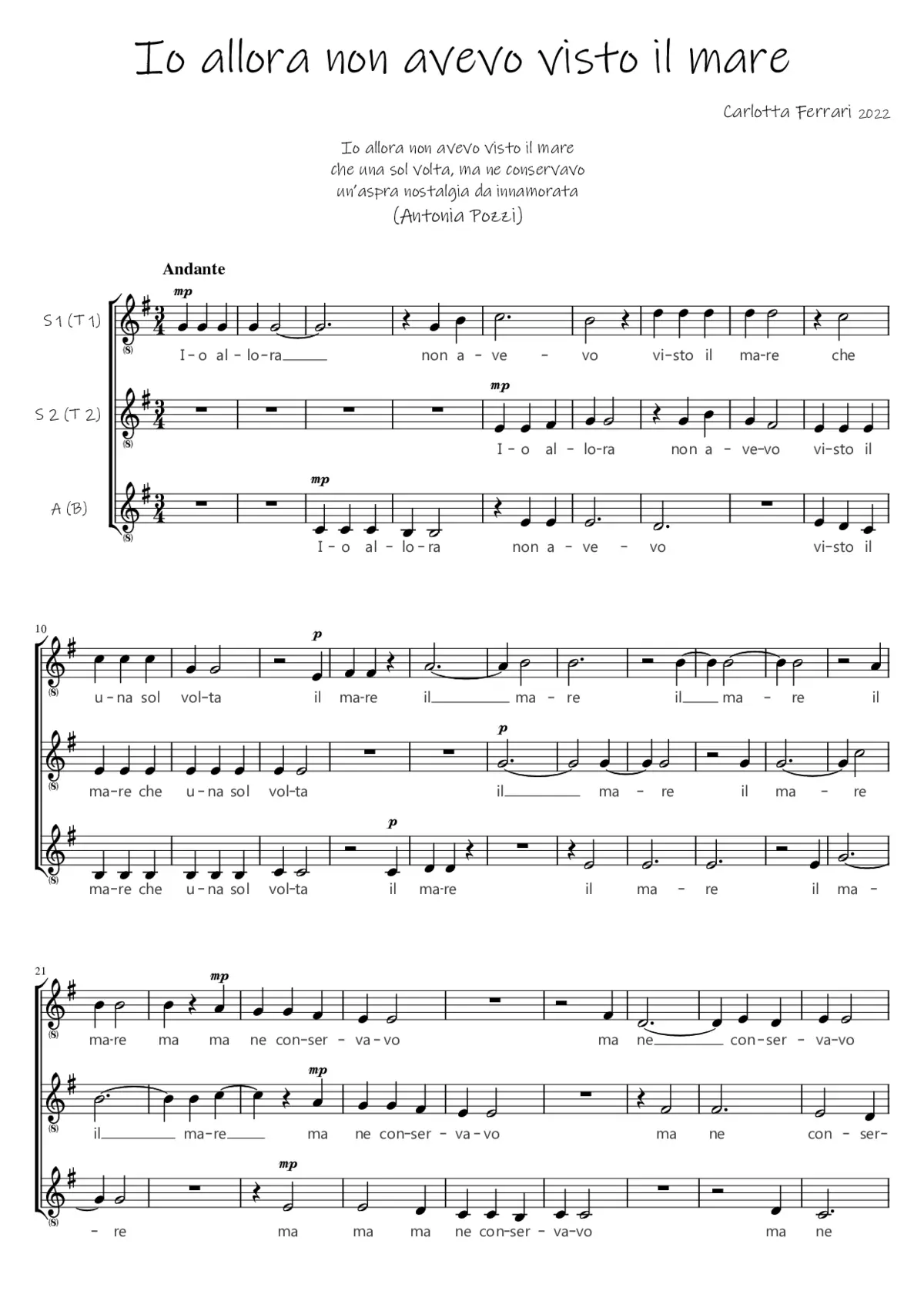 Io allora non avevo visto il mare - Page 1