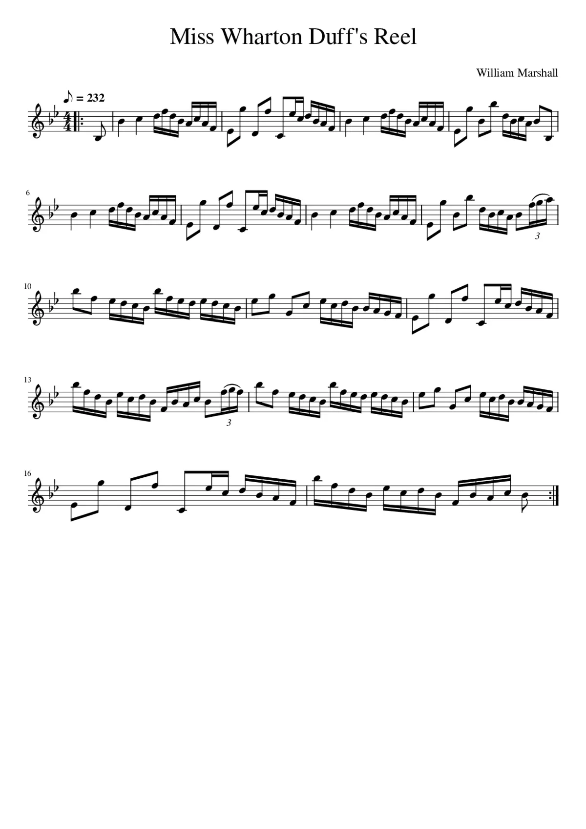 Miss Wharton Duff's Reel - Page 1
