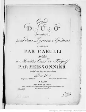 Grand Duo Concertant pour deux Lyres ou 2 Guitares