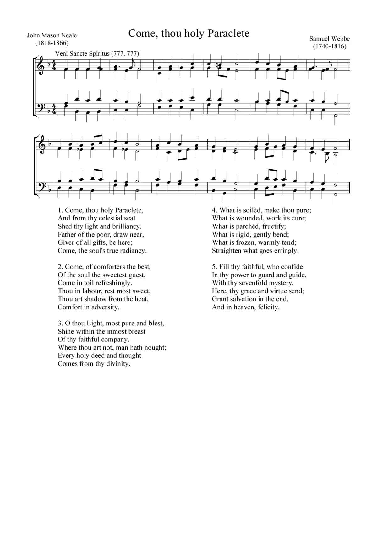 Come, thou holy Paraclete - Page 1