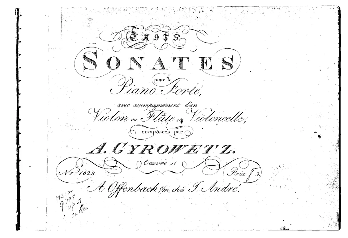 3 Sonatas for Piano, Violin (or Flute) and Violoncello - Page 1
