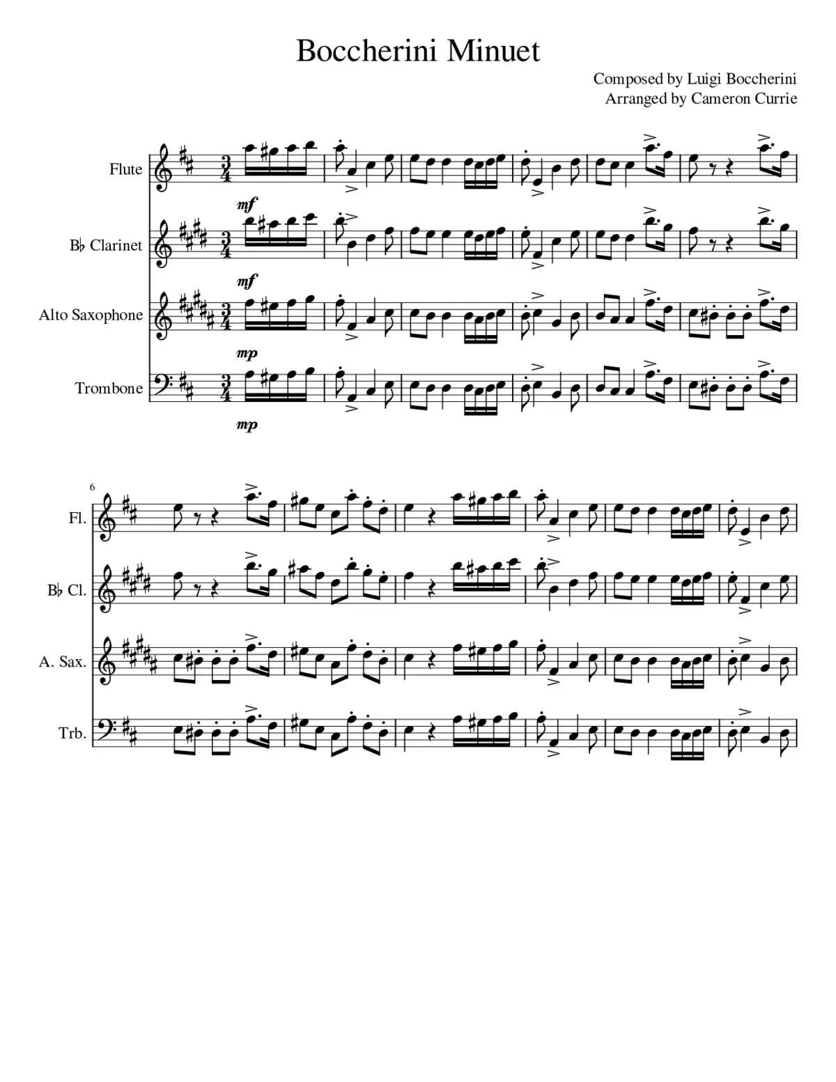 Minuet in A major - Page 1