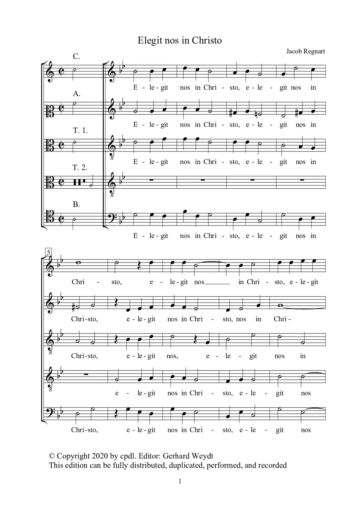Elegit nos in Christo - Page 1