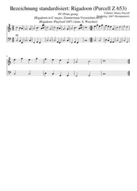 Bezeichnung standardisiert: Rigadoon (Purcell Z 653)