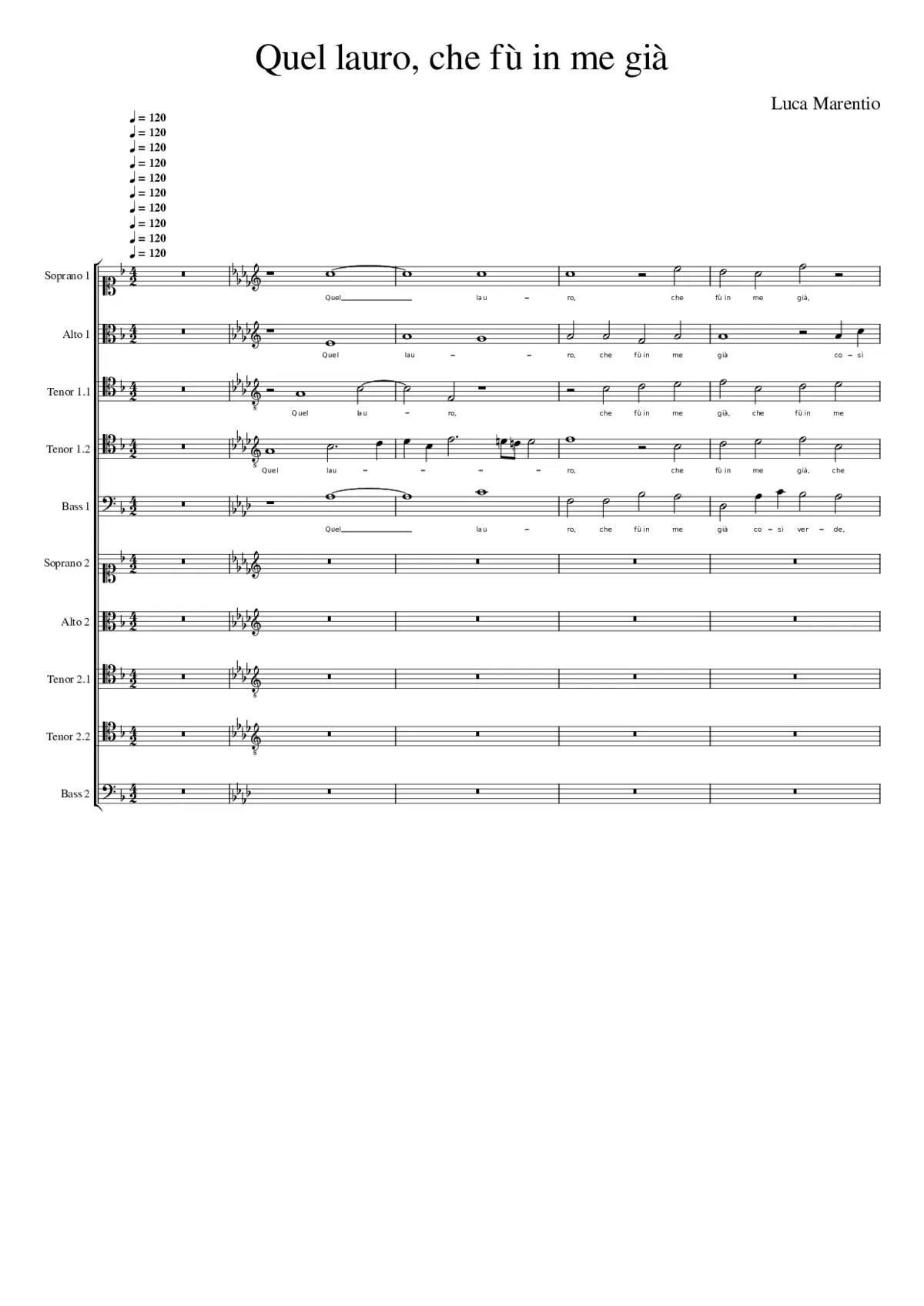 Quel lauro che fù in me - Page 1