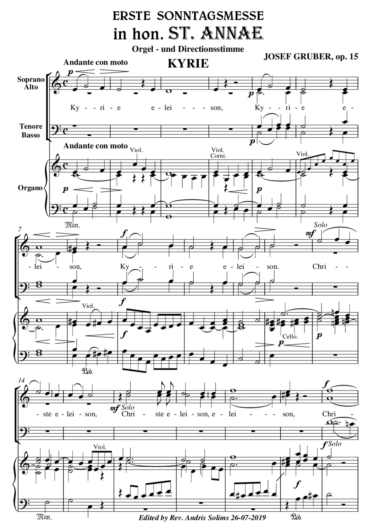 Erste Sonntagsmesse in honorem St. Annae - Page 1