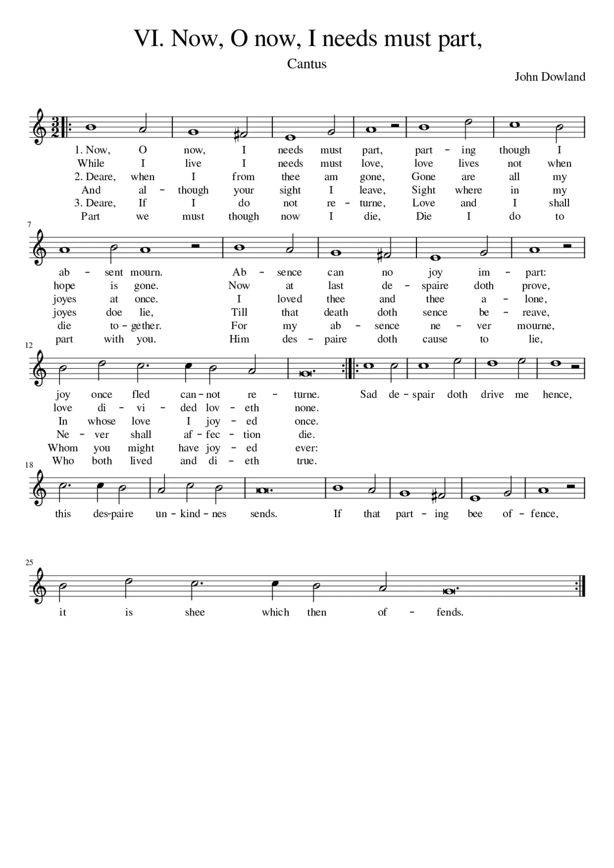 VI. Now O now I needs must part - Page 1