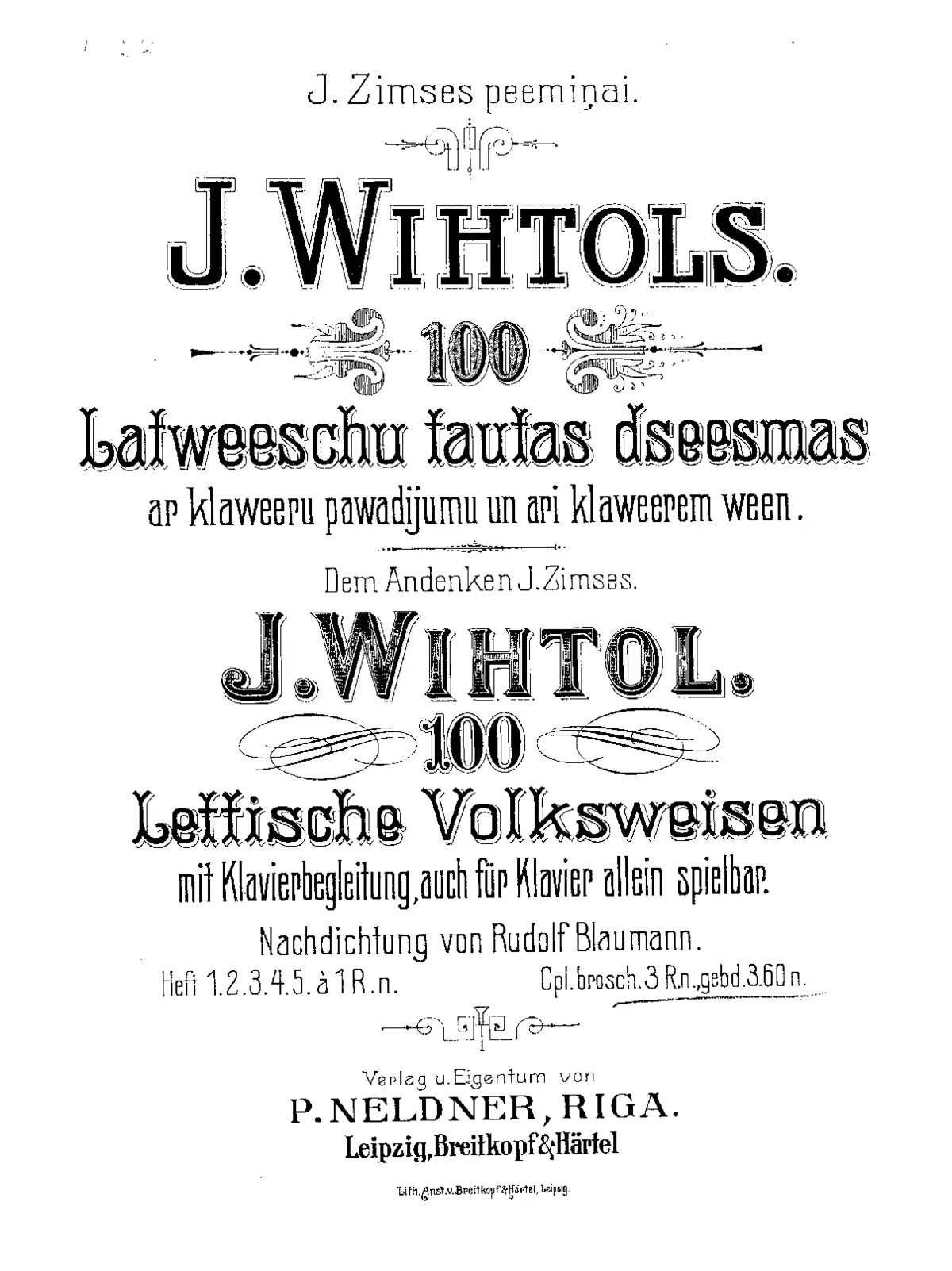 100 Latvian Folk Songs - Page 1