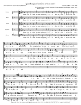 Quando signor lasciaste entro a le rive