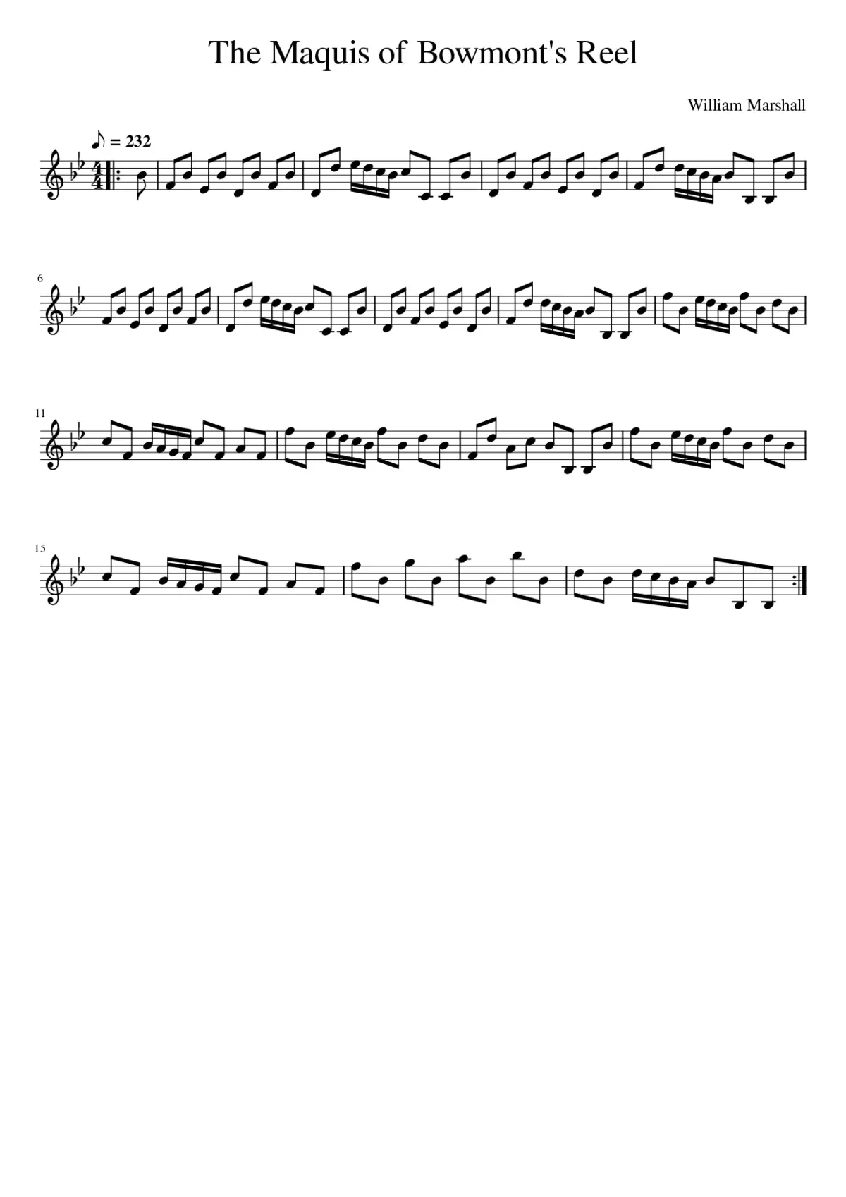 The Maquis of Bowmont's Reel - Page 1