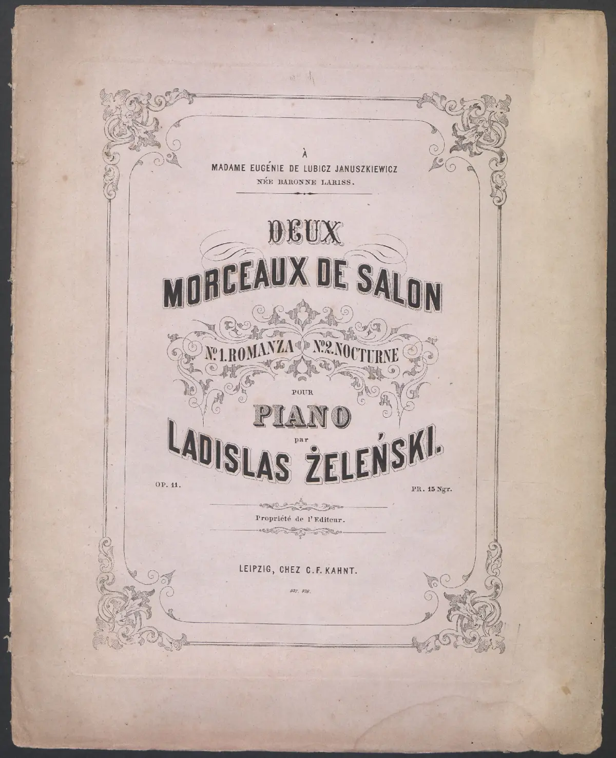 2 Morceaux de salon, Op.11 - Page 1
