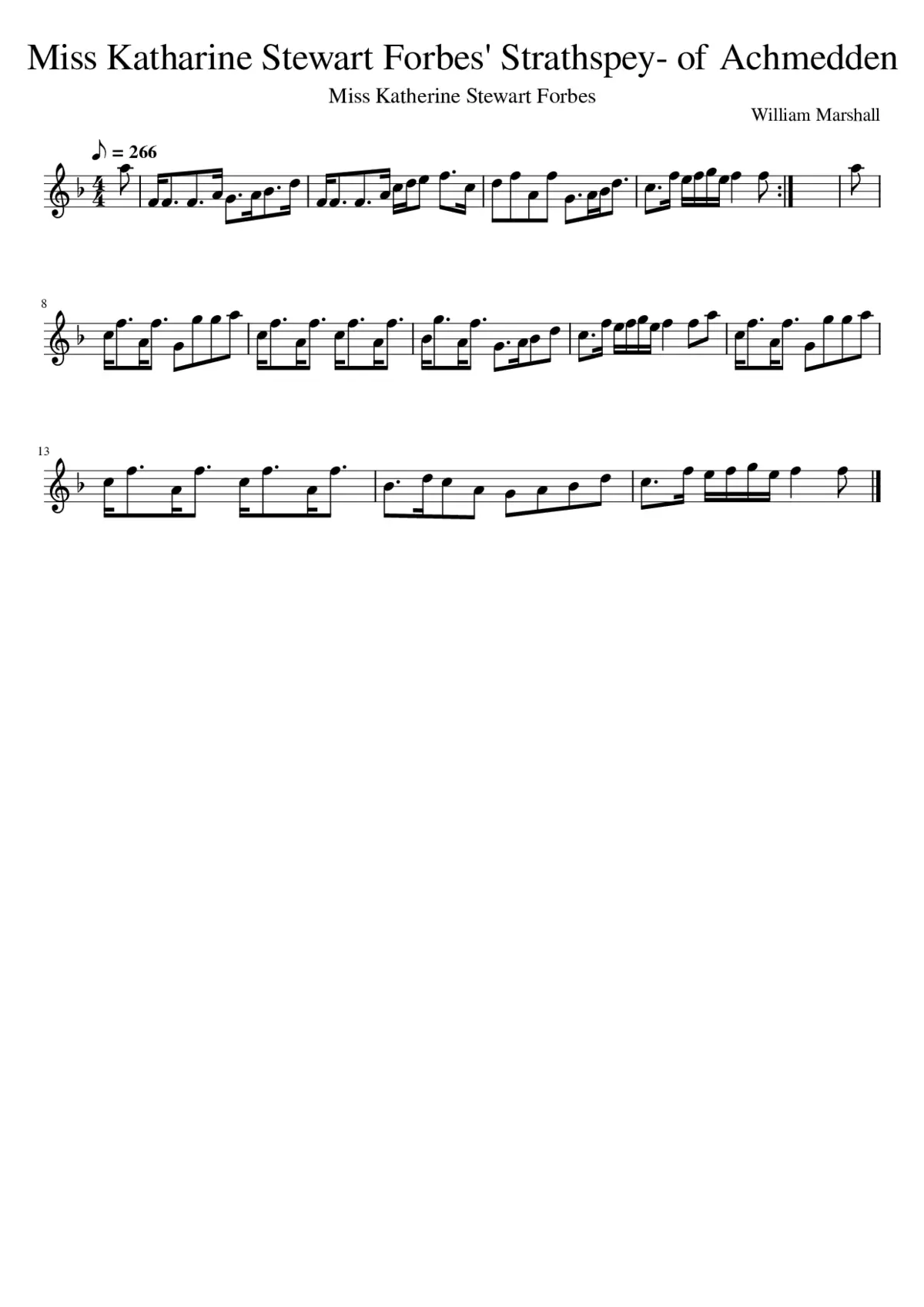 Miss Katharine Stewart Forbes' Strathspey- of Achmedden - Page 1