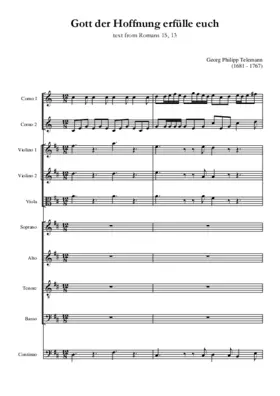 Gott der Hoffnung erfülle euch, TWV 1:634