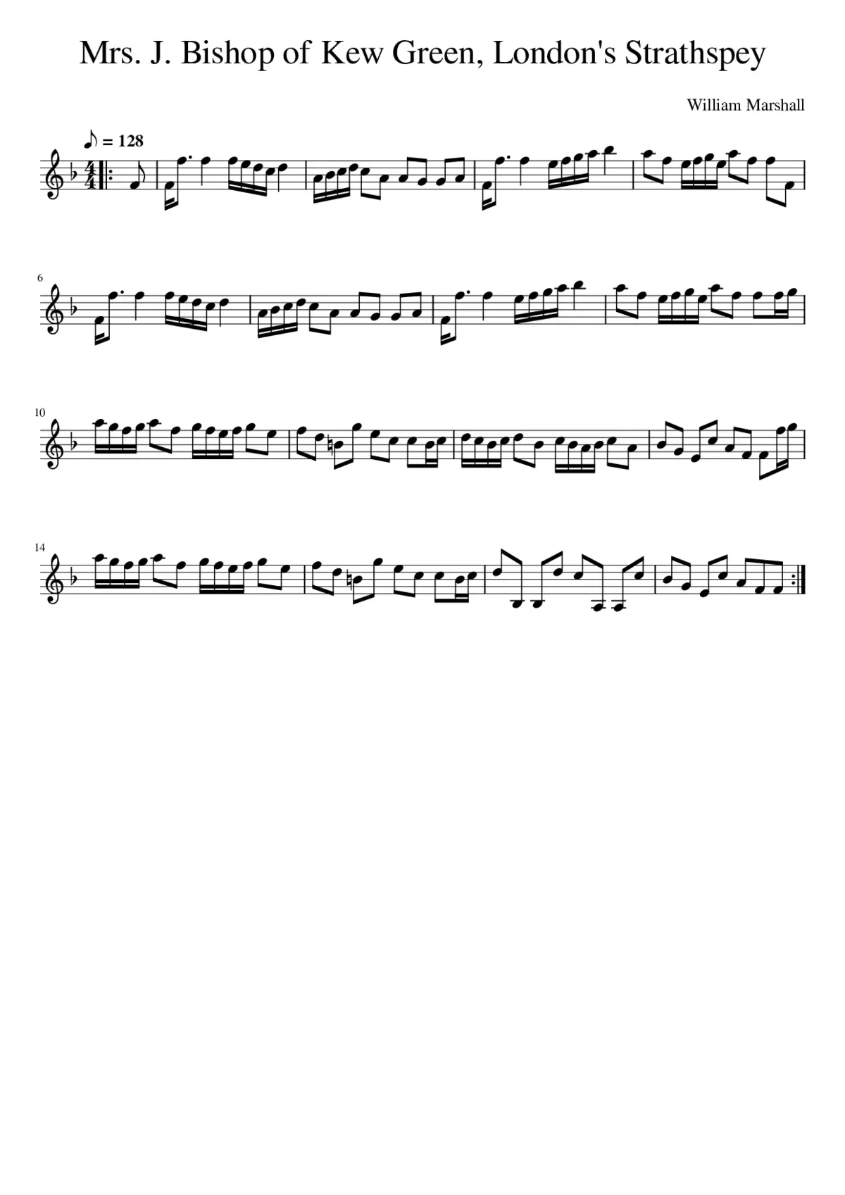 Mrs J Bishop's Strathspey -- Kew-Green London - Page 1