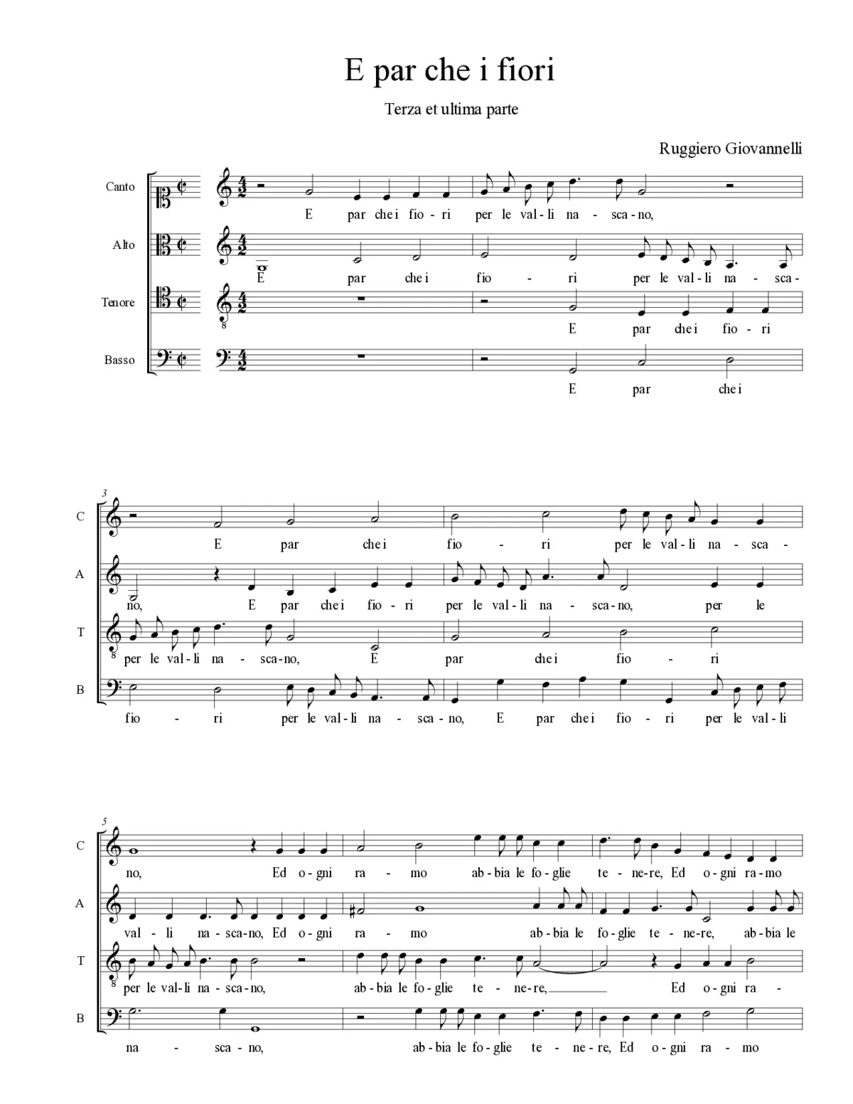 E par che i fiori - Page 1
