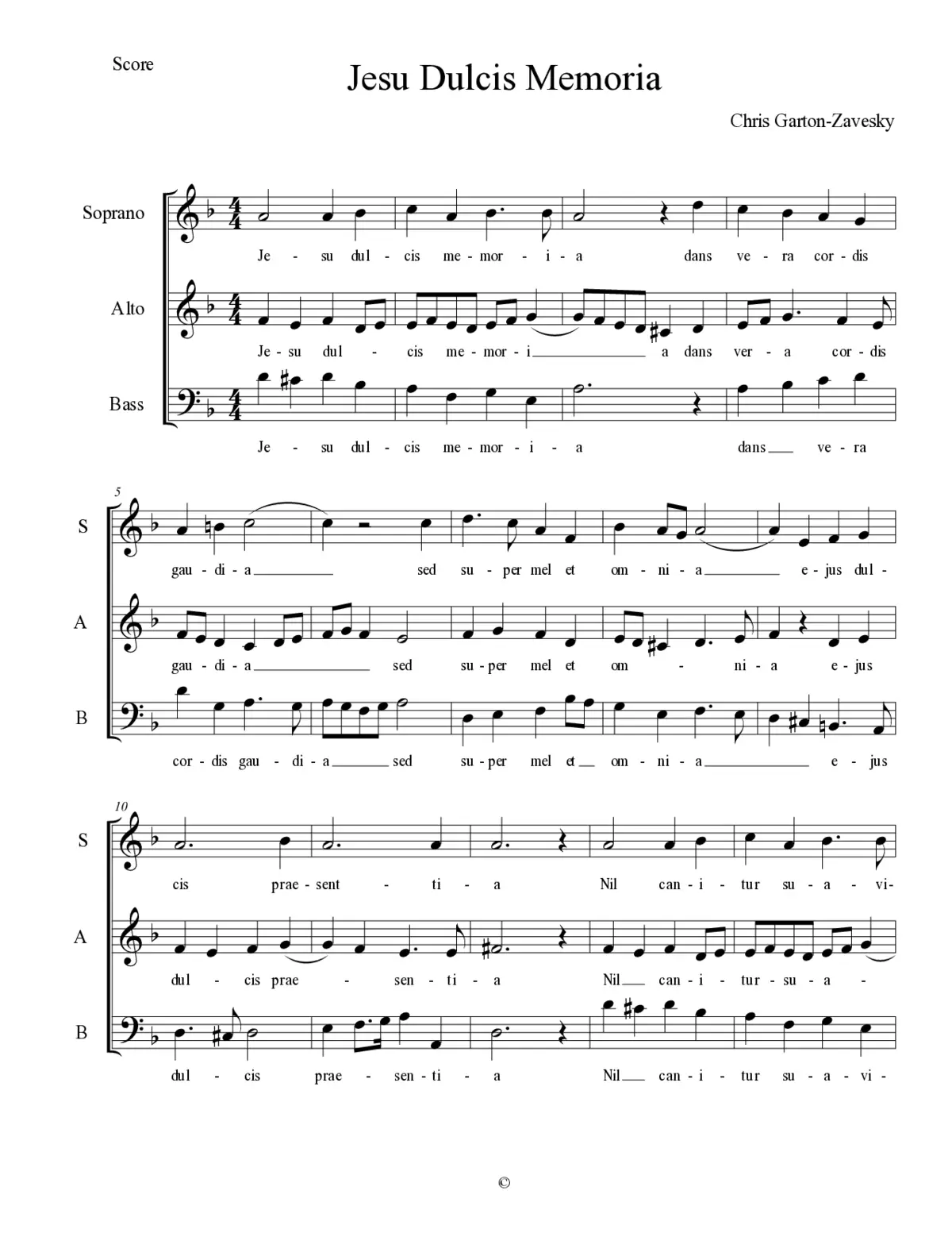 Jesu dulcis memoria - Page 1