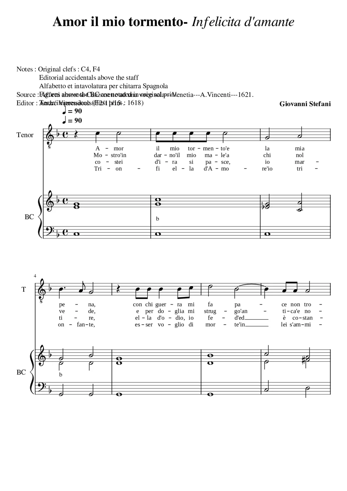 Amor il mio tormento - Infelicita d'amante - Page 1