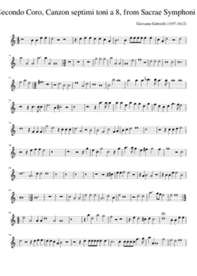 Tenore Secondo Coro Canzon septimi toni a 8 from Sacrae Symphoniae (1597)