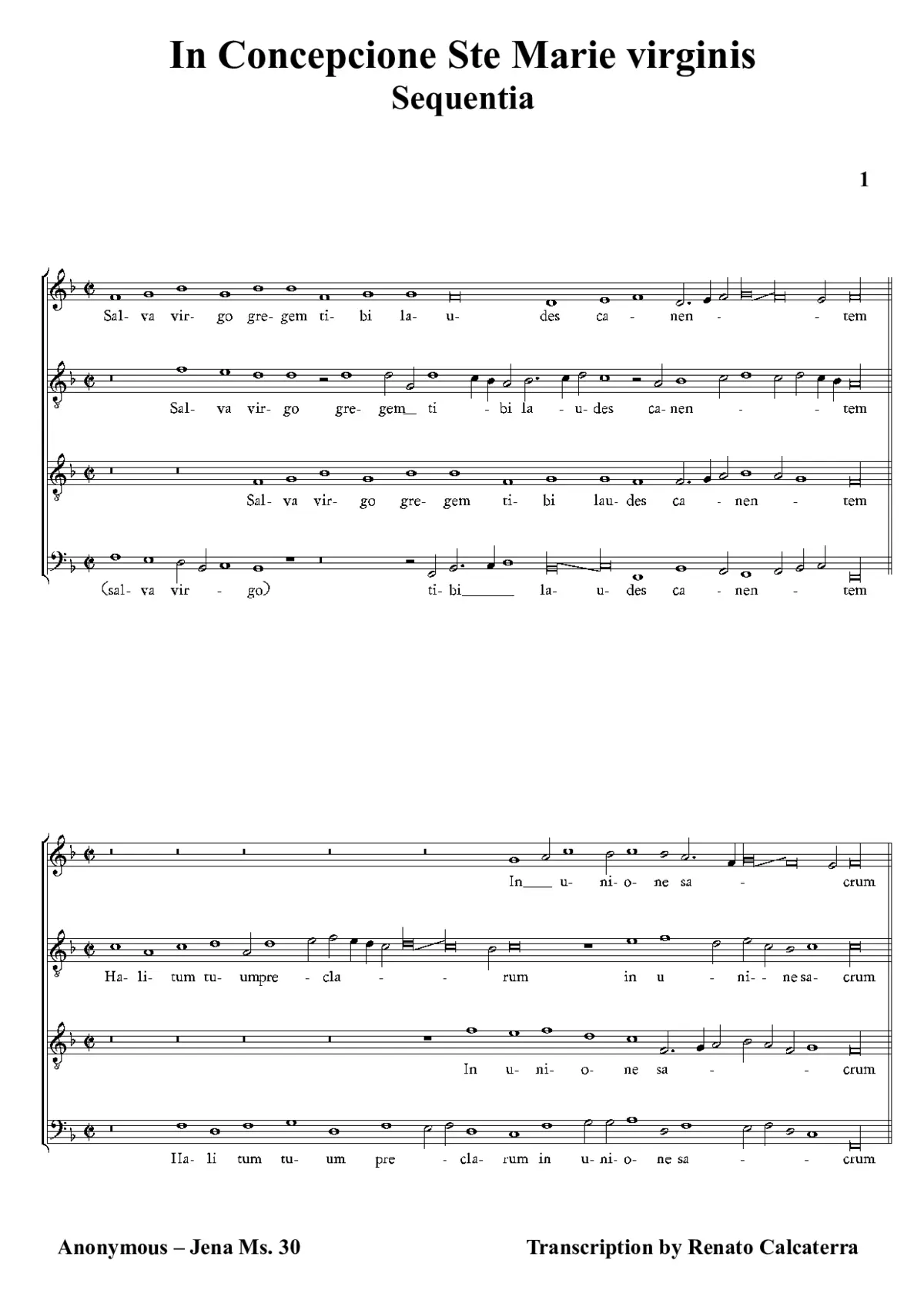 In Conceptione BMV - Sequentia - Page 1