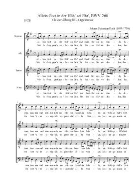 Allein Gott in der Höh' sei Ehr' (Chorale), BWV 260