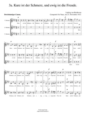 Kurz ist der Schmerz und ewig ist die Freude WoO 163