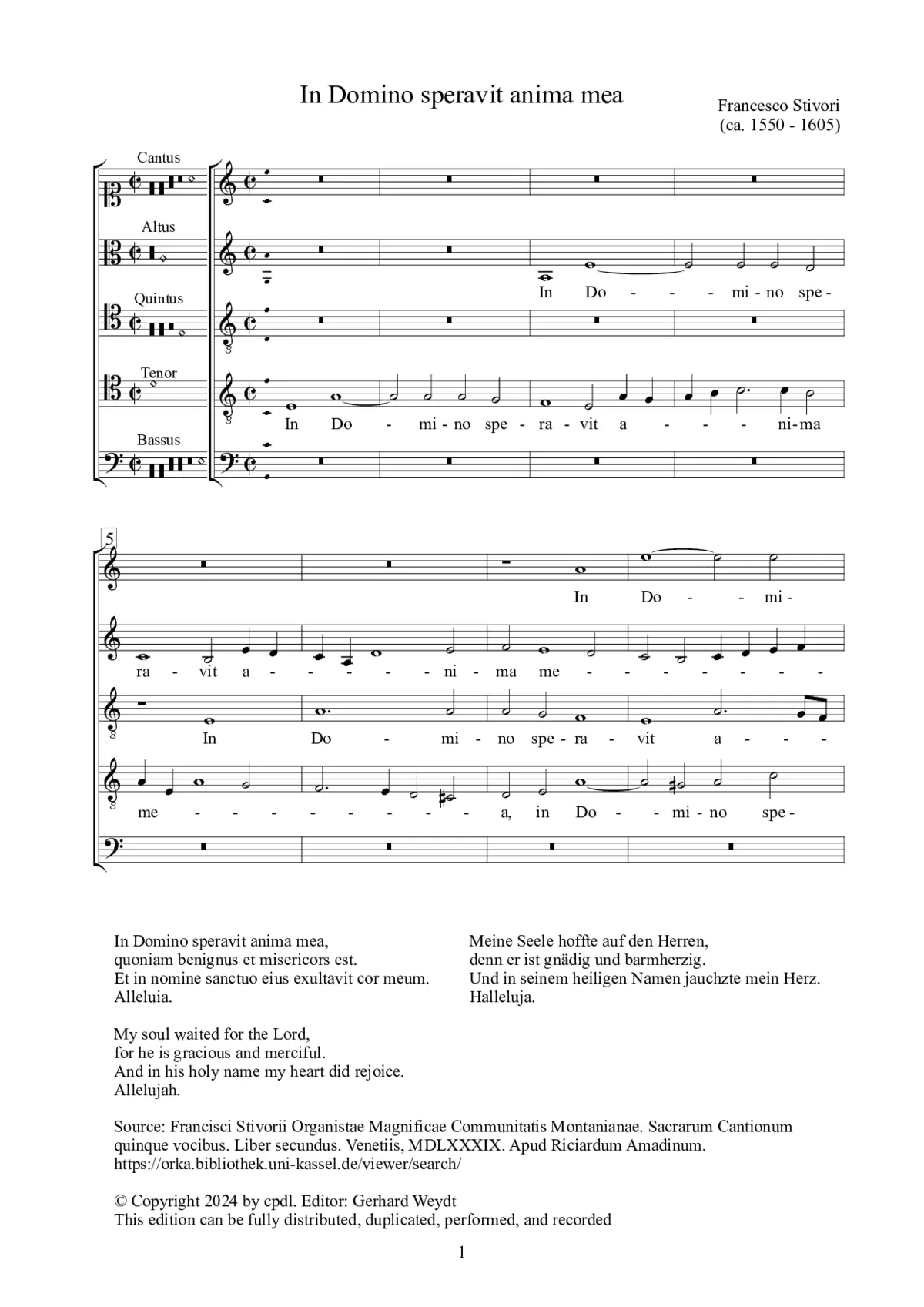 In Domino speravit anima mea - Page 1