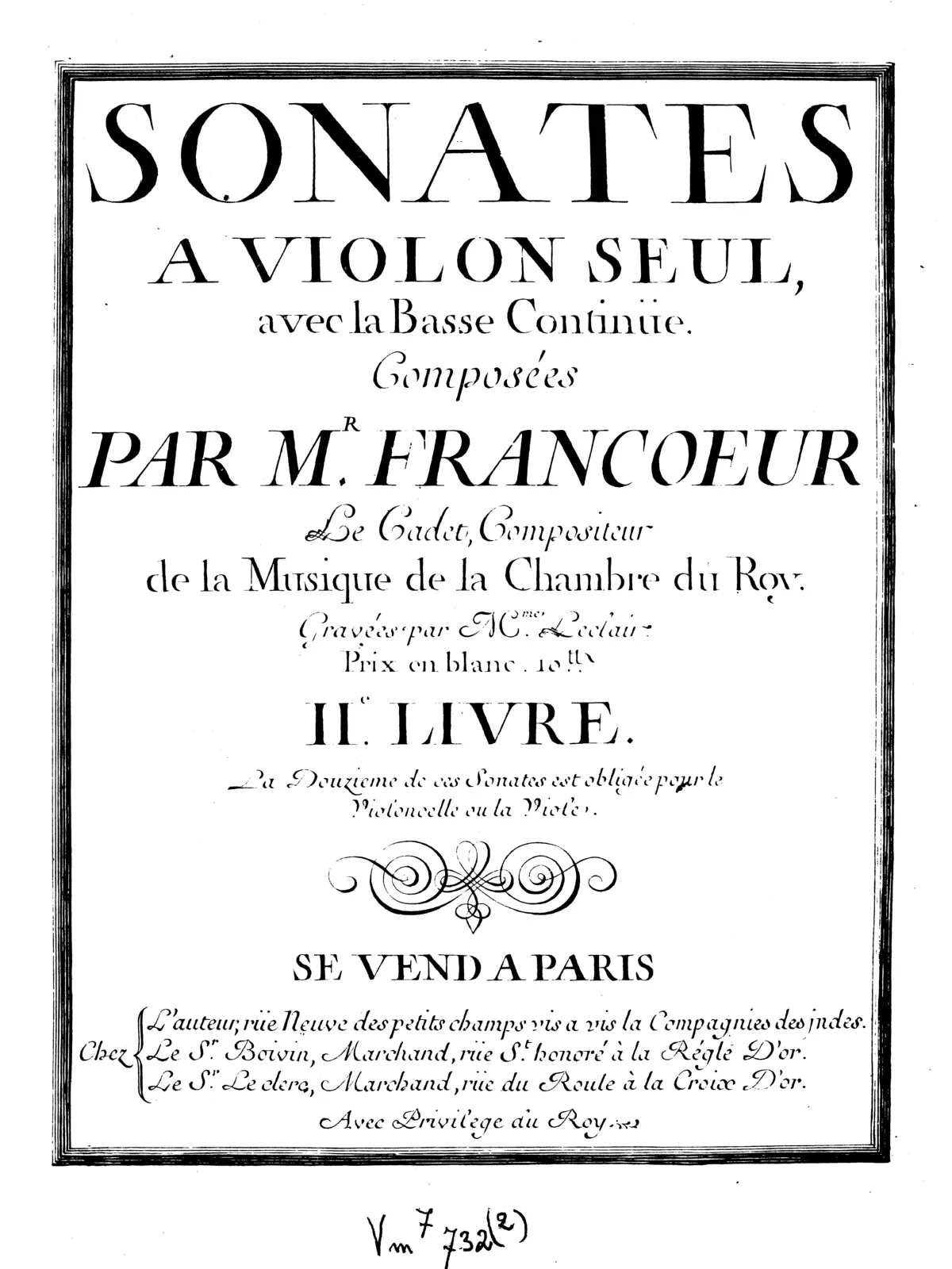 12 Violin Sonatas (deuxième livre) - Page 1