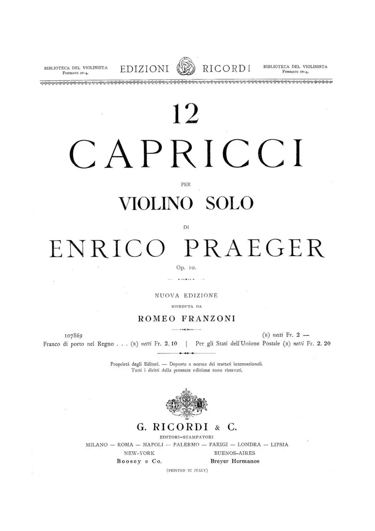 12 Caprices for Violin - Page 1