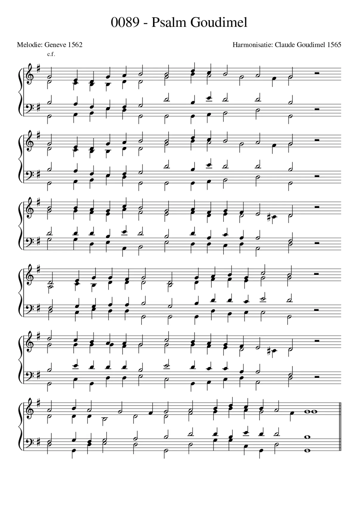 Goudimel Psalms 089 - Page 1