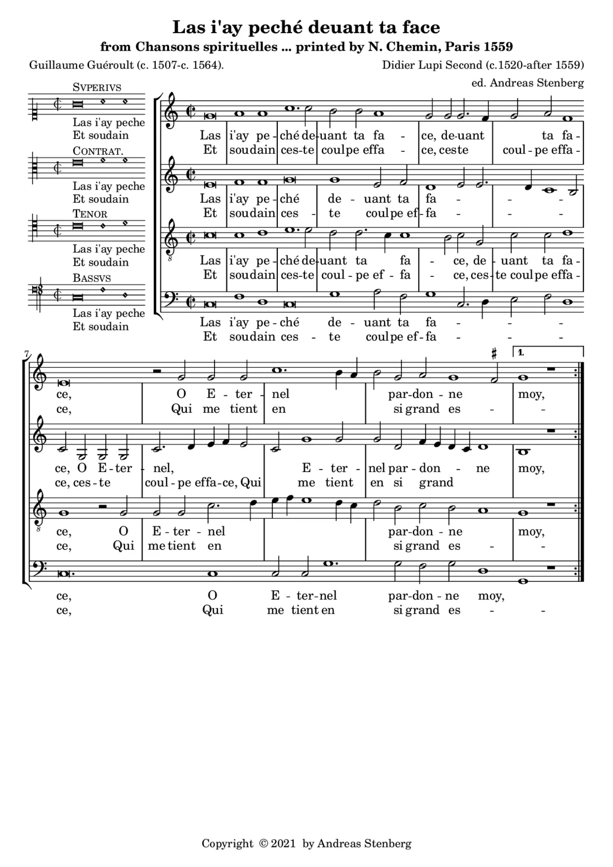 Las i'ay peché deuant ta face - Page 1