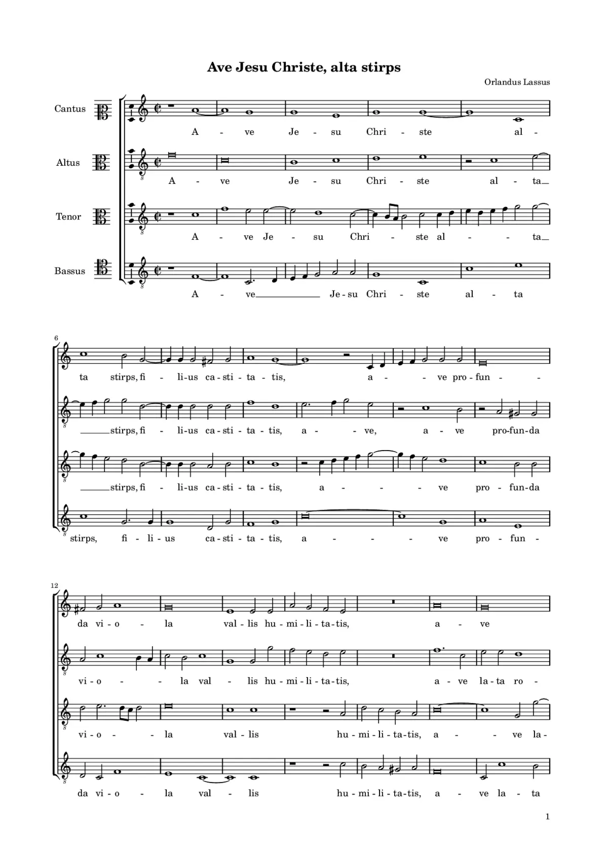 Ave Jesu Christe alta stirps - Page 1