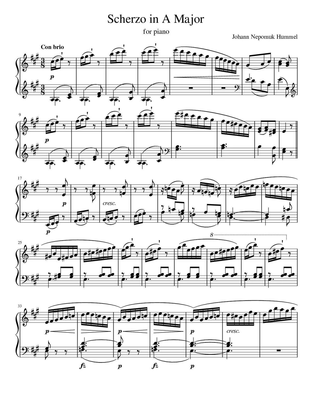 Scherzo in A major - Page 1