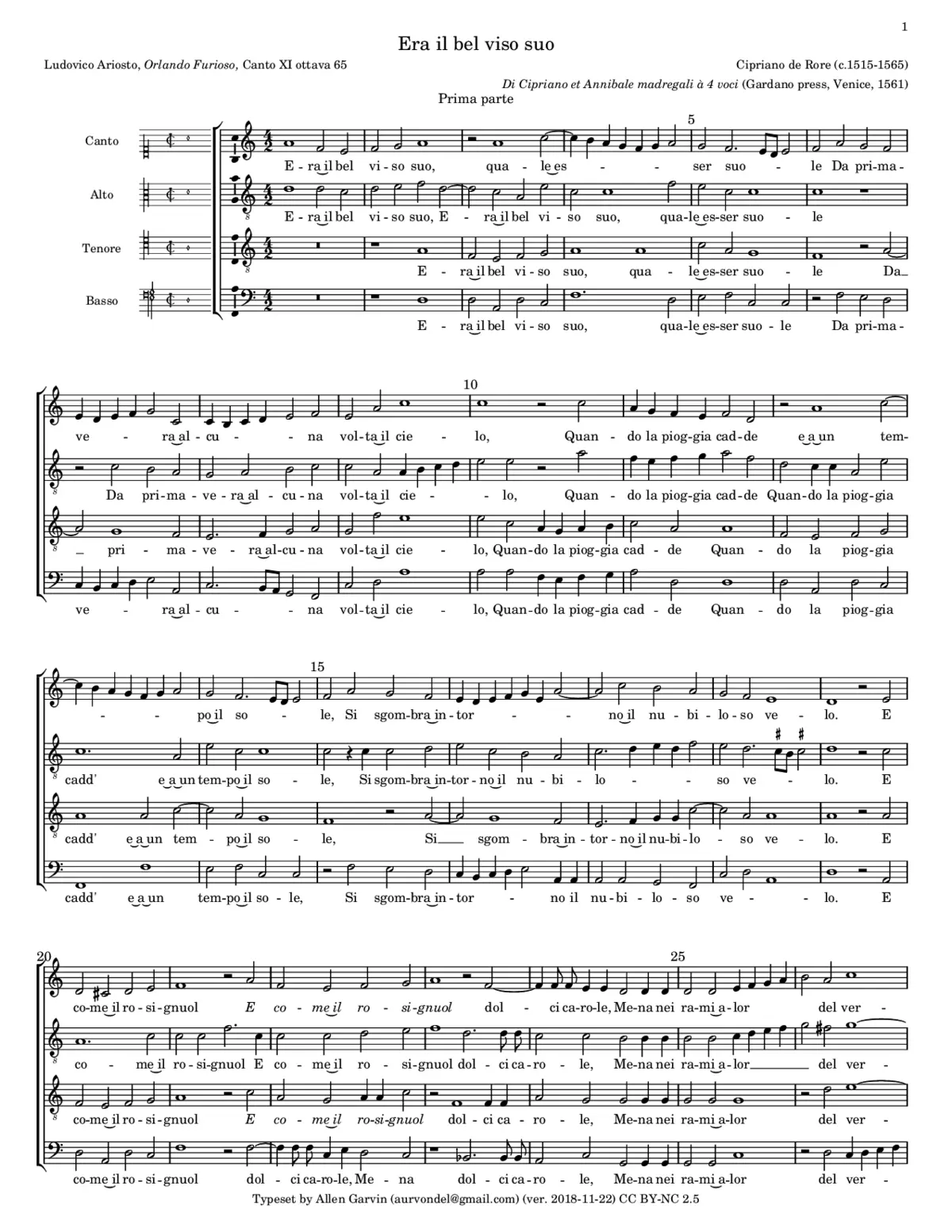 Era il bel viso suo - Page 1