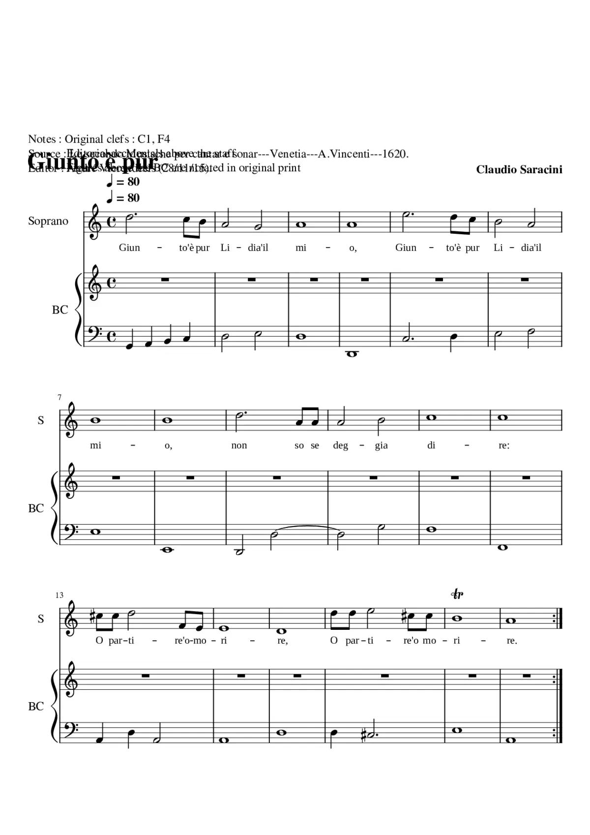 Giunto è pur - Page 1